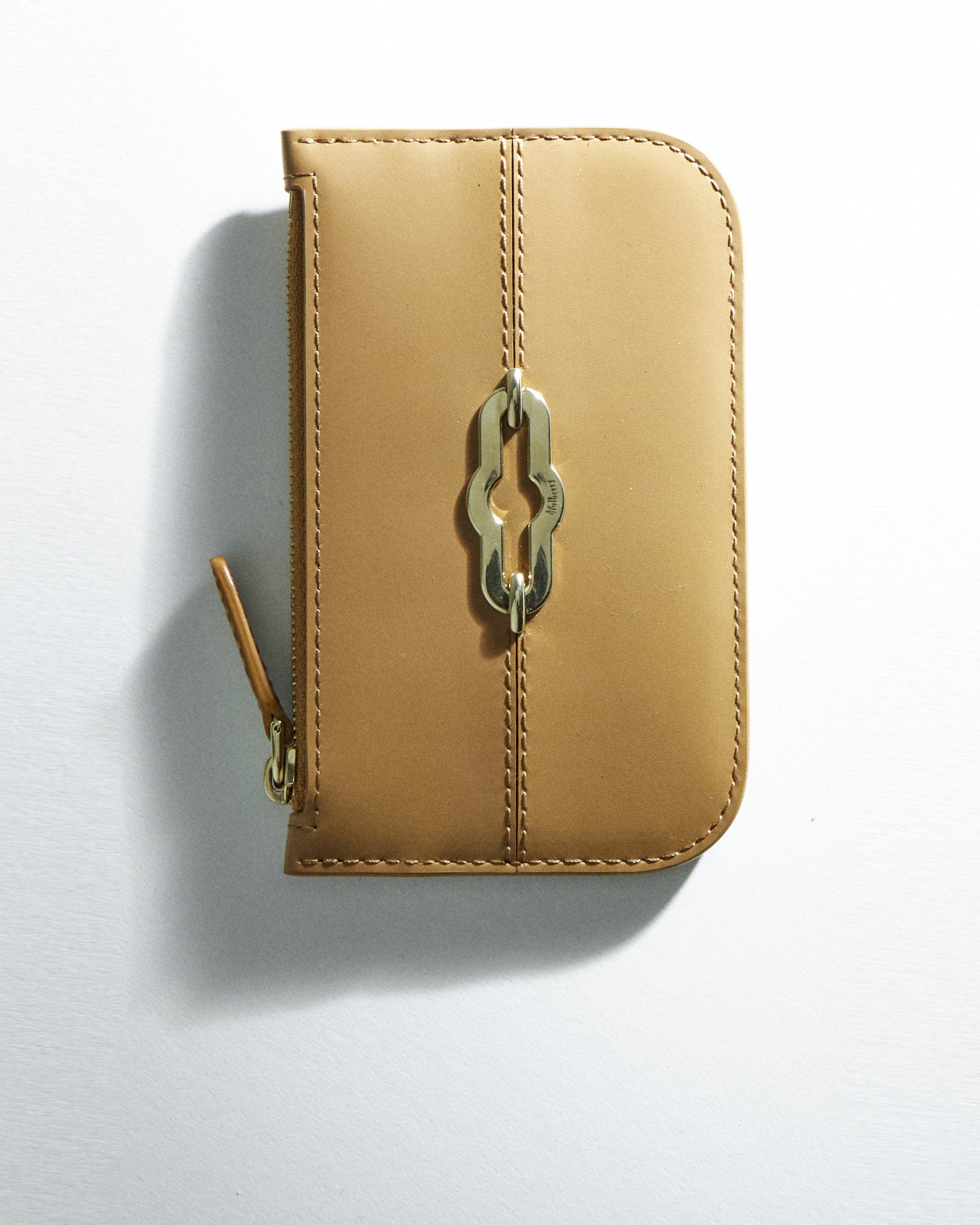 Mulberry Pimlico Zipped Wallet in beige leather